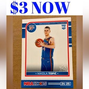 Nikola Topic 2024 Hoops Oklahoma Thunder Rookie RC NBA Basketball Card
